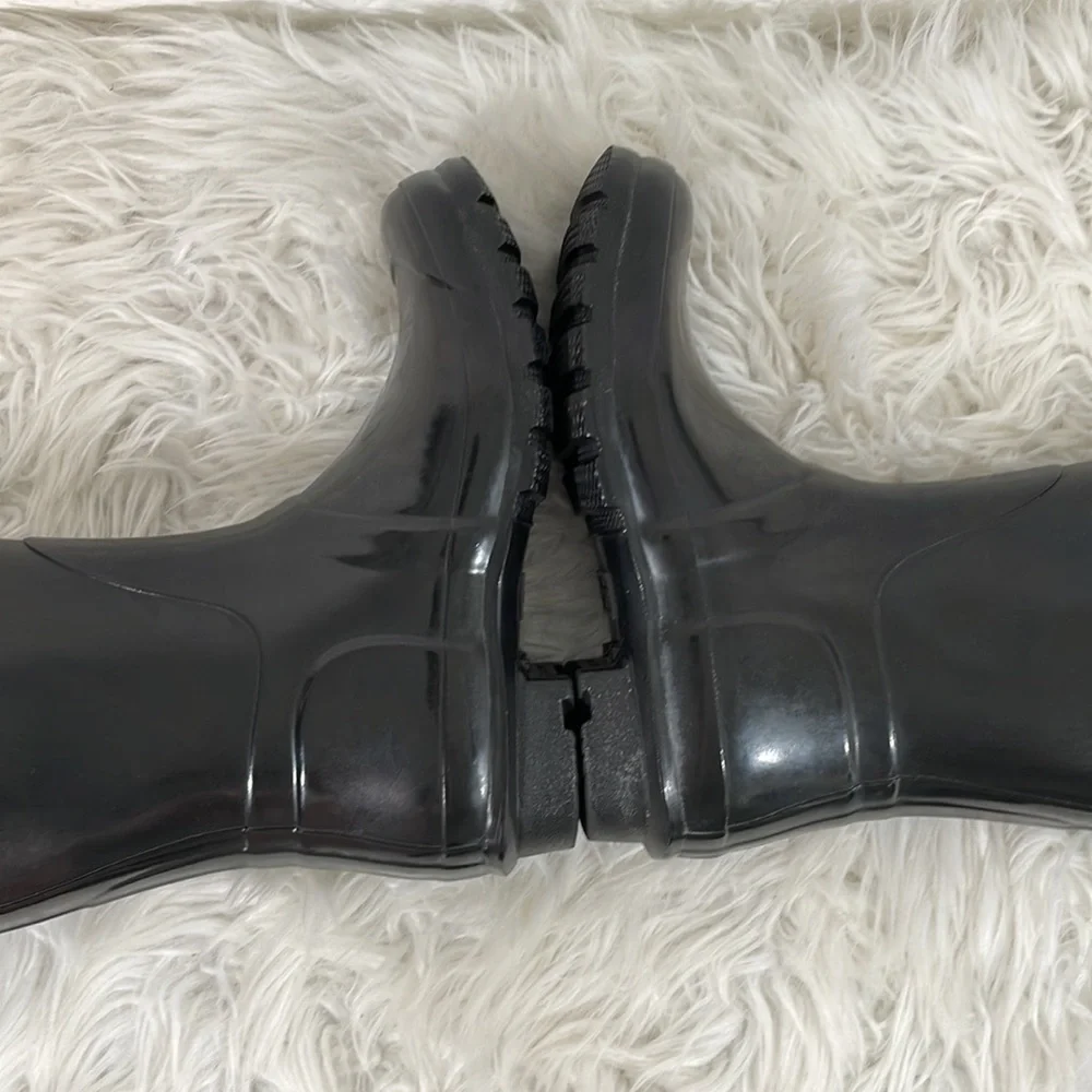 HUNTER Original Tall Black Gloss Rain Boots Waterproof 
Size 7 New - Picture 13 of 16